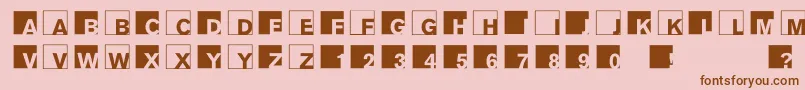 Abclogosxyz-Schriftart – Braune Schriften auf rosa Hintergrund