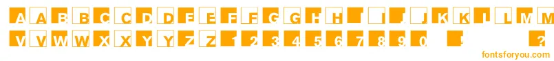 Abclogosxyz-fontti – oranssit fontit valkoisella taustalla