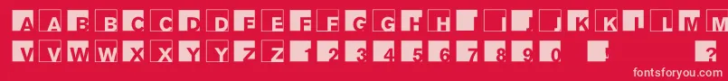 フォントAbclogosxyz – 赤い背景にピンクのフォント