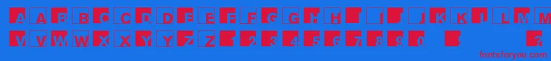 フォントAbclogosxyz – 赤い文字の青い背景