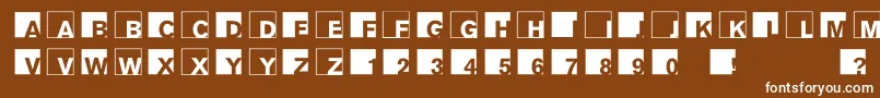 Abclogosxyz-fontti – valkoiset fontit ruskealla taustalla
