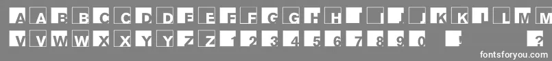 Abclogosxyz-fontti – valkoiset fontit harmaalla taustalla