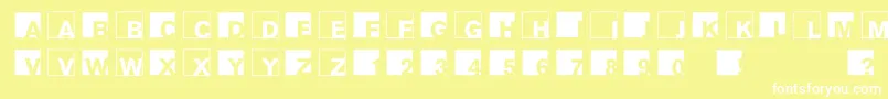 Abclogosxyz Font – White Fonts on Yellow Background