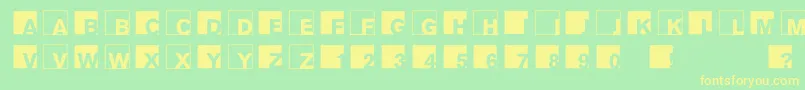 Abclogosxyz-fontti – keltaiset fontit vihreällä taustalla