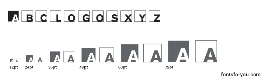 Размеры шрифта Abclogosxyz