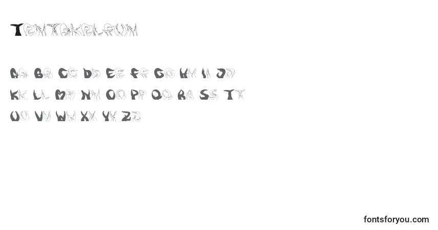 Schriftart Tentakelfun – Alphabet, Zahlen, spezielle Symbole