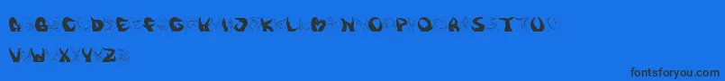 Шрифт Tentakelfun – чёрные шрифты на синем фоне
