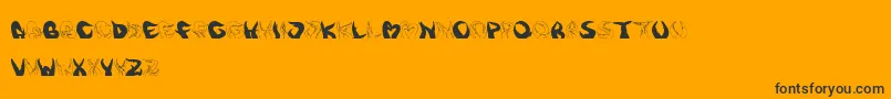 Tentakelfun Font – Black Fonts on Orange Background