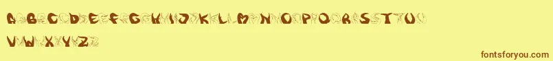 Tentakelfun Font – Brown Fonts on Yellow Background