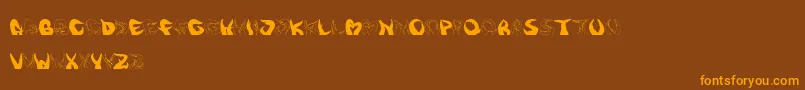 Tentakelfun Font – Orange Fonts on Brown Background