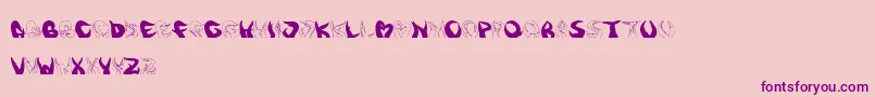 Tentakelfun-Schriftart – Violette Schriften auf rosa Hintergrund