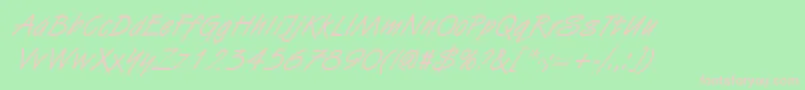 HandstrokeItalic Font – Pink Fonts on Green Background