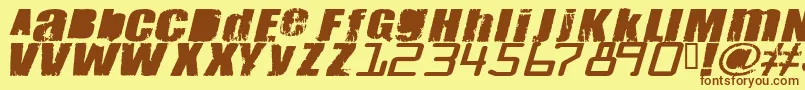 MeaniesThick Font – Brown Fonts on Yellow Background