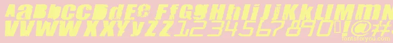 MeaniesThick Font – Yellow Fonts on Pink Background