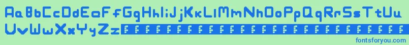 Slashman Font – Blue Fonts on Green Background