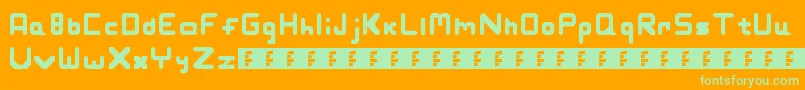 Slashman Font – Green Fonts on Orange Background