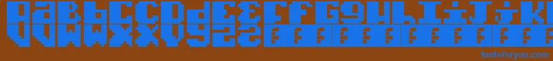 TypoPixel Font – Blue Fonts on Brown Background