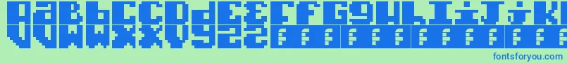 フォントTypoPixel – 青い文字は緑の背景です。