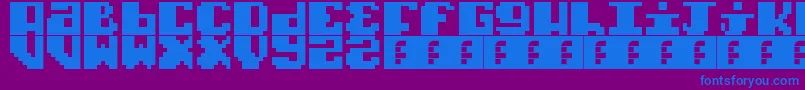 フォントTypoPixel – 紫色の背景に青い文字