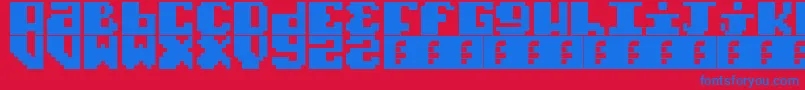 TypoPixel-fontti – siniset fontit punaisella taustalla