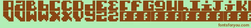 フォントTypoPixel – 緑の背景に茶色のフォント
