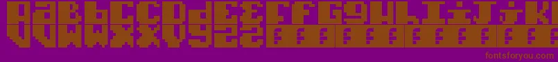 TypoPixel-Schriftart – Braune Schriften auf violettem Hintergrund