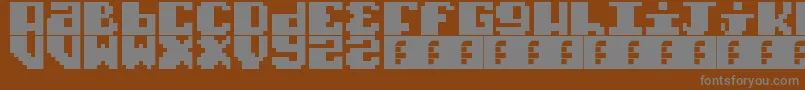 フォントTypoPixel – 茶色の背景に灰色の文字