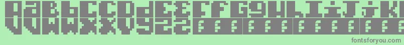 フォントTypoPixel – 緑の背景に灰色の文字