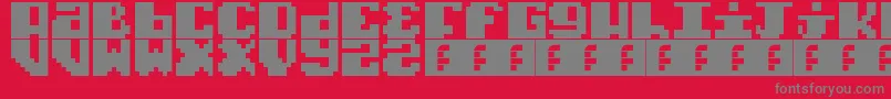 フォントTypoPixel – 赤い背景に灰色の文字