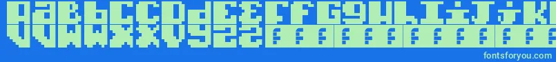 fuente TypoPixel – Fuentes Verdes Sobre Fondo Azul