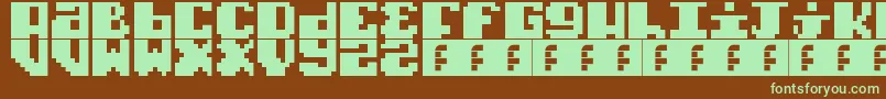 TypoPixel-fontti – vihreät fontit ruskealla taustalla