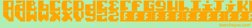 TypoPixel Font – Orange Fonts on Green Background