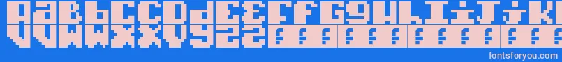 Fonte TypoPixel – fontes rosa em um fundo azul