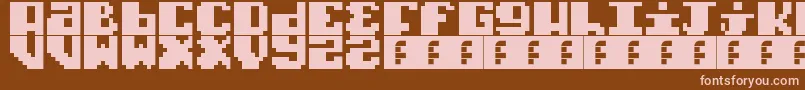 フォントTypoPixel – 茶色の背景にピンクのフォント