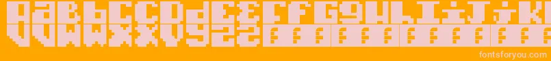Czcionka TypoPixel – różowe czcionki na pomarańczowym tle