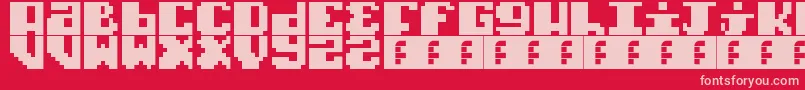 Fonte TypoPixel – fontes rosa em um fundo vermelho