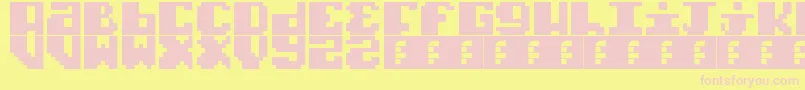Czcionka TypoPixel – różowe czcionki na żółtym tle