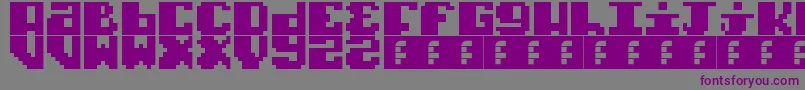 Czcionka TypoPixel – fioletowe czcionki na szarym tle