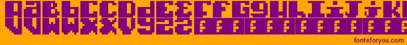 TypoPixel-fontti – violetit fontit oranssilla taustalla