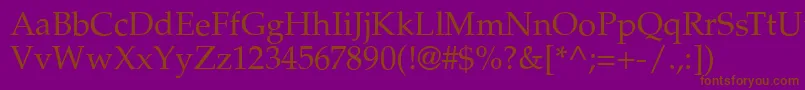 PalazzoRegular Font – Brown Fonts on Purple Background