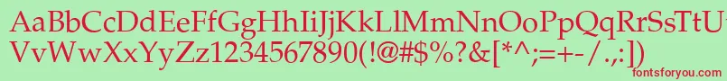 PalazzoRegular Font – Red Fonts on Green Background