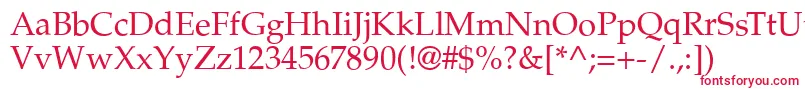 フォントPalazzoRegular – 白い背景に赤い文字