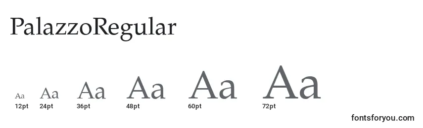 PalazzoRegular Font Sizes