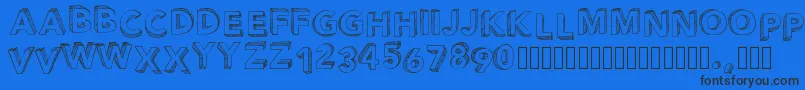 Pwperspective Font – Black Fonts on Blue Background