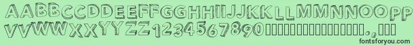 フォントPwperspective – 緑の背景に黒い文字