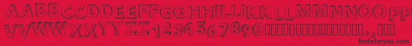 Pwperspective Font – Black Fonts on Red Background