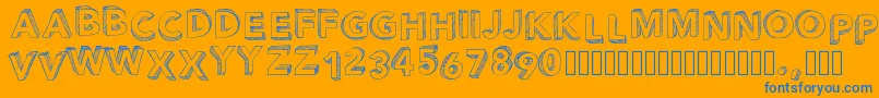 Pwperspective Font – Blue Fonts on Orange Background