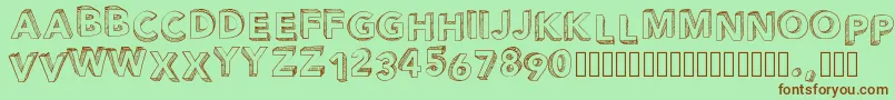 Pwperspective-fontti – ruskeat fontit vihreällä taustalla