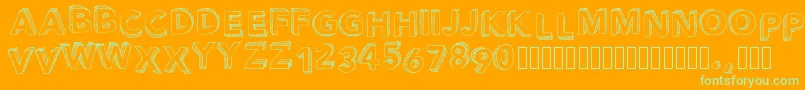 Pwperspective Font – Green Fonts on Orange Background