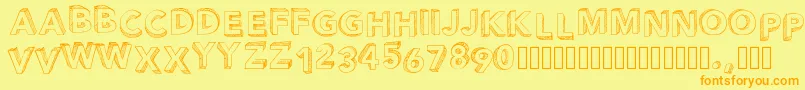 Pwperspective Font – Orange Fonts on Yellow Background